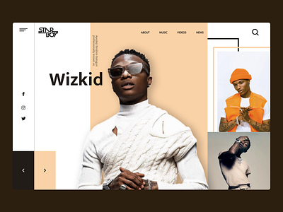 Biography Hero Scetion artist artiste bio biography branding design graphic design hero hero section herosection section sing ui uiux ux web webdesign wizkid