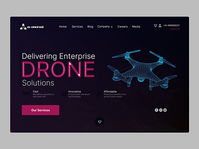 Drone $ervices branding design desktop drone drones enterprise service services ui uidesign ux web webdesign