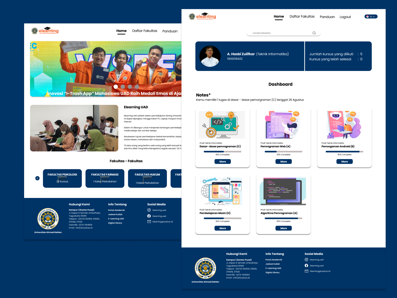 Redesign website Elearning.uad.ac.id by Hasbi Zulfikar on Dribbble