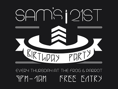 Sam 21st Birthday Party design flyer poster print sheffield