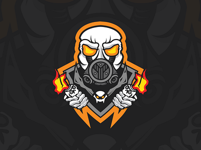 Esports Gaming Mascot Design esports gaming gas mask logo robot shield skull twitch youtube