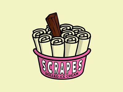 Scrapes Rolled Ice Cream chilled cold cream dessert ice cream icecream logo