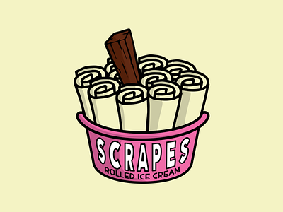 Scrapes Rolled Ice Cream