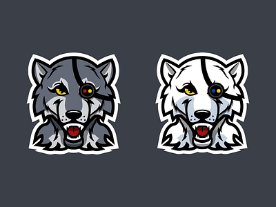 Arctic Wolf bionic design esports logo twitch vector wolf