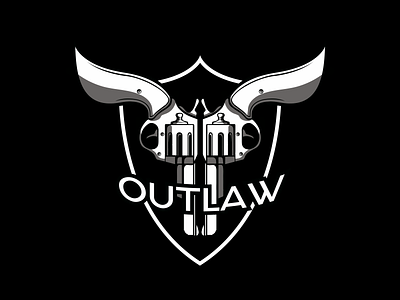 Outlaw brand branding concept design esports gaming guns illustration logo sketch skull vector