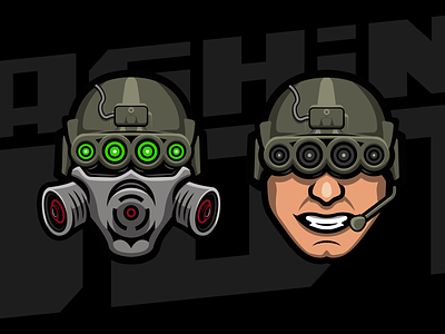 Dashing Dot brand branding design esports fps gaing helmet illustration logo military sketch twitch vector
