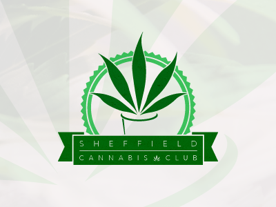 Sheffield Cannabis Club Branding branding cannabis circle fireworks green hemp leaves logo plant pot ribbon