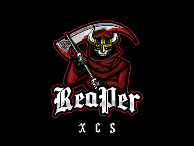 ReaPer XCS biker brand branding concept counter strike death design fps gamer grim reaper logo reaper streaming twitch twitch logo twitch.tv vector
