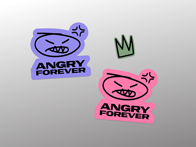 Angry Forever - Stickers graphic design logo stickers tomas tomastorbin