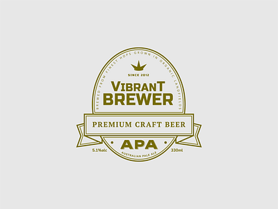 Vibrant Brewer - Craft Beer Label Design badge beer design label logo mark packaging vintage
