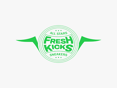 Fresh Kicks - Online sneaker shop logo design. badge design emblem graphic design identity label logo logo design logotype product