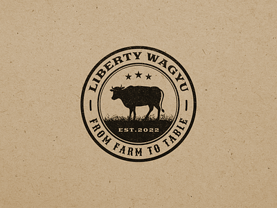Liberty Wagyu - Top Shelf Meat - Logo Design beef brand branding design food industry label design labels logo meat tomastorbin wagyu