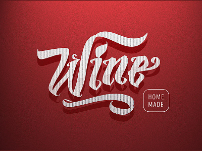 Wine calligraphy lettering logo