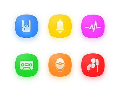 Music Icon app blue color green icon music orange red yellow