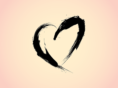 Anguished Hearts Logo brush heart logo love mark paint painted