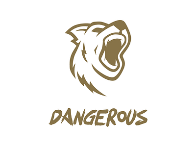 Dangerous brand dangerous growl logo mark mean roar single color teeth wolf