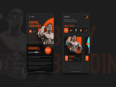 Fitness app c4d ui