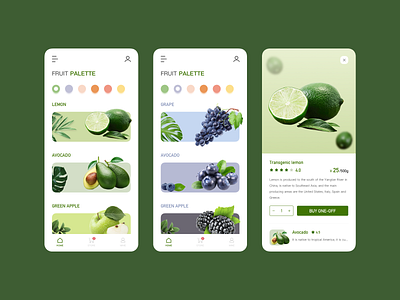 Fruit palette app app app design c4d effect ui 设计