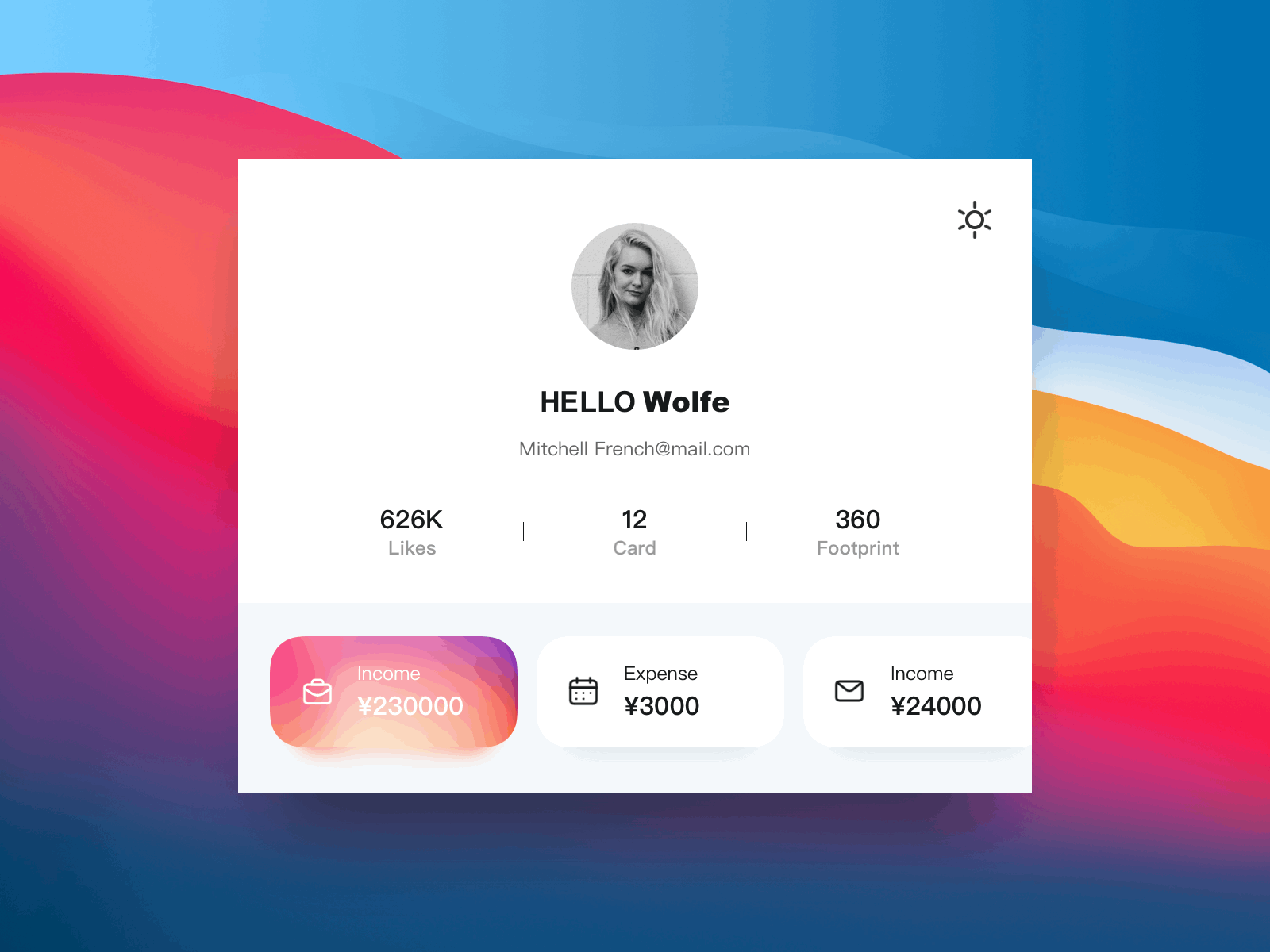 Dynamic design of personal center app