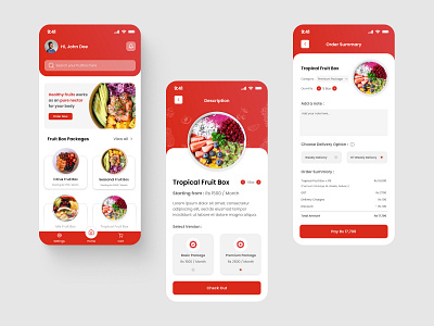 Fruit Subscription Based Order Mobile Application UI Design application digital product mobile app mobile application ui design user experience design user interface design ux design