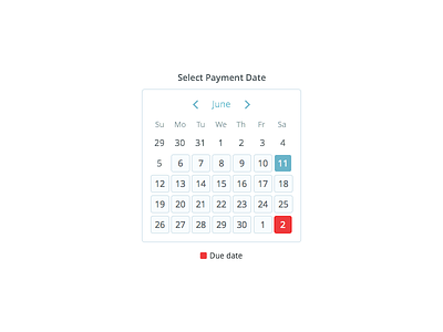 Select Payment Date calendar date due month payment select