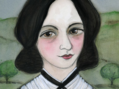 Emily Bronte Writers Portrait character design drawing emily bronte hand drawn illustration painting portrait painting retro watercolor woman writers