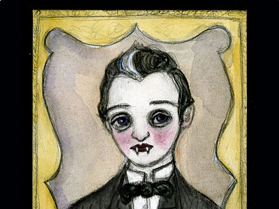 Victorian Vampire halloween illustration monster portrait painting vampire victorian watercolor