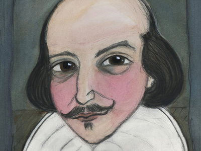 William Shakespeare Portrait drawing hand painted illustration painting portrait painting shakespeare watercolor writers