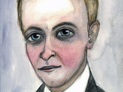 F.Scott Fitzgerald Literary Portrait fitzgerald illustration literary portrait literature painting portrait portrait painting watercolor writer