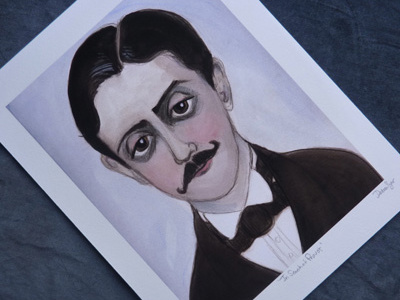 Marcel Proust Literary Portrait illustration literary portrait marcel proust portraiture watercolor