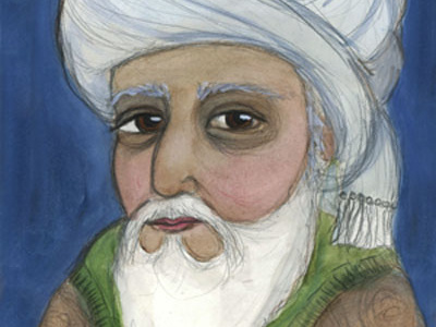 "It Is Rumi It Is", Rumi Literary Portrait 13th century historical art history literature portrait rumi watercolor writers