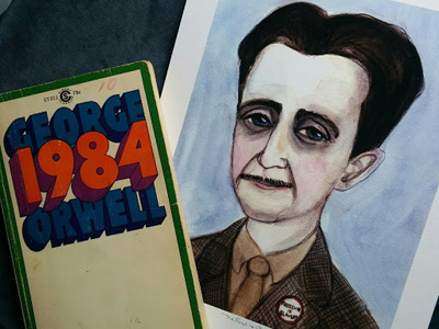 George Orwell Literary Portrait art george orwell illustration literature portrait portrait painting watercolor