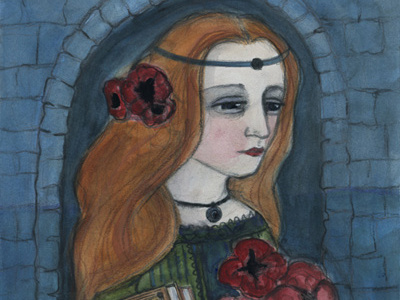 Lady Lilith Portrait character design illustration painting portrait painting pre raphaelite watercolor