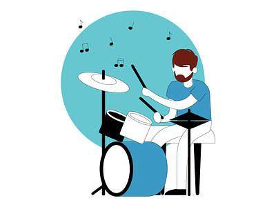 a drummer design drummer flat character graphic design human illustration man musician people vector