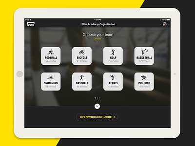 BridgeAthletic app - Homepage concept dark homepage ipad ui ux web