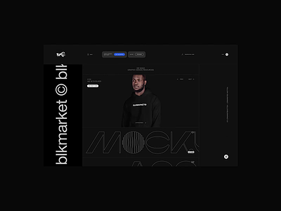 blkmarket concept. clean ecommerce fullscreen interface minimal site store ui ux web