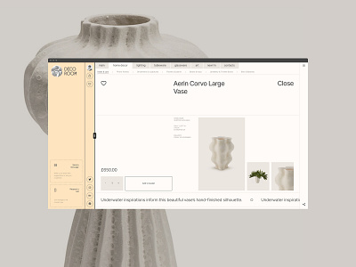 Decoroom. Card clean design ecommerce fullscreen interface minimal site ui ux web