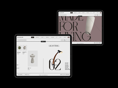Decoroom / Draft clean ecommerce fullscreen interface site store ui we web