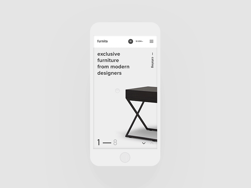 Furnita/mobile ver. adaptive clean ecommerce fullscreen furniture minimalism mobile web website