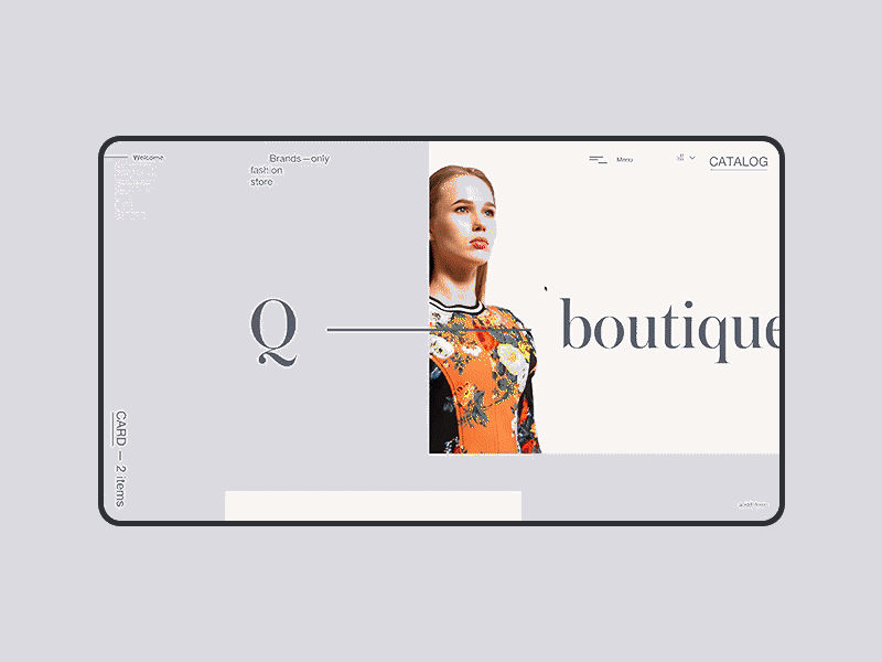 Q—boutique/WIP ecommerce fashion fullscreen site store web webdesign