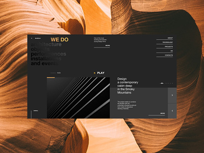V Bureau arch black clean dark fullscreen minimal site web webdesign