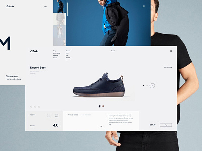 Clarks/WIP clean ecommerce fashion fullscreen interface minimal minimalism site ui ux