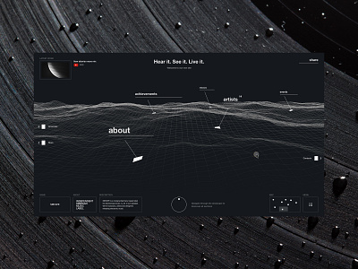 Music label concept 1.0 3d dark interface landscape navigation site ui ux web