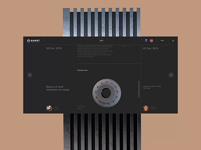 Armet 3d clean fullscreen interface longread site text ui ux web webdesign