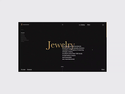 Krastsvetmet. Jewelry division. First ver. animation corporate fullscreen interface promo site ui ux web