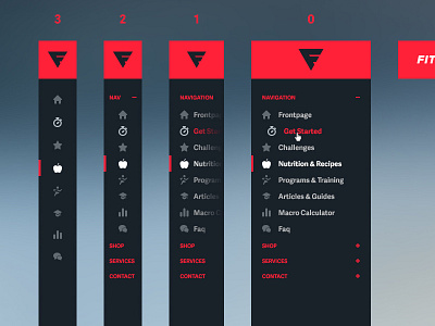 Responsive navigation design fitness fitphysique menu responsive sidebar ui ux website