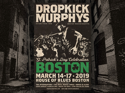 Dropkick Murphys - St Patrick's Day Celebration 11x17 11x17 poster admat boston celtic dropkick murphys flogging molly live music poster punk rock show poster tour poster typography