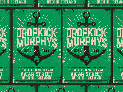 Dropkick Murphys - Dublin, Ireland Poster admat anchor dropkick murphys dublin dublin ireland ireland music poster punk rock vicar street