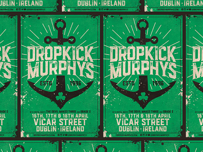 Dropkick Murphys - Dublin, Ireland Poster admat anchor dropkick murphys dublin dublin ireland ireland music poster punk rock vicar street