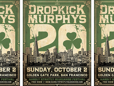 Dropkick Murphys - 20th Anniversary, San Francisco Poster
